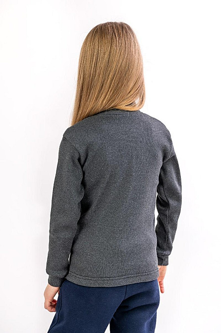 Водолазка дитяча, підліткова, темно-сіра, бавовна, топ Крохатушка одяг Київ - фото 4