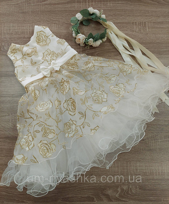 Ошатне золоте плаття з квітами Кривий Ріг - фото 3