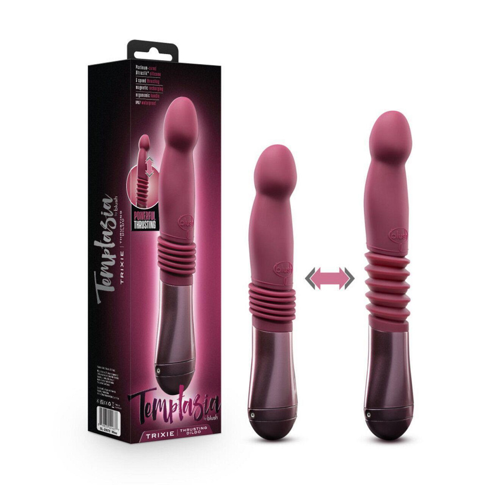 Пульсатор для точки G Blush Temptasia – Trixie Thrusting Dildo – Wine Red, 3 швидкості Sex Aura Київ - фото 7