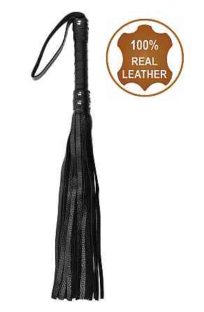 Флоггер из натуральной кожи Flirty Leather - Black, BG-00005 Sex Aura Киев