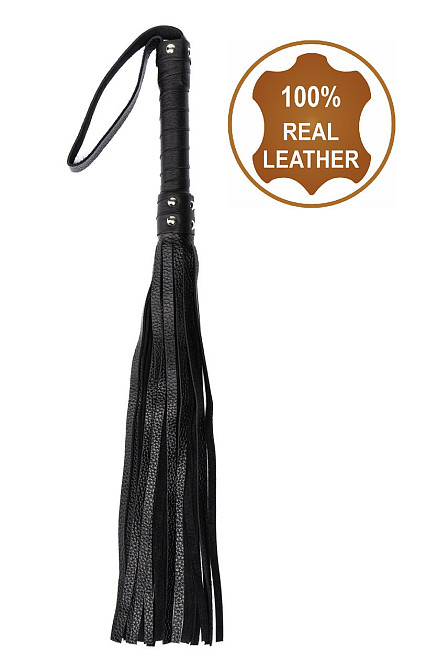 Флогер з натуральної шкіри Flirty Leather - Black, BG-00005 Sex Aura Київ - фото 1
