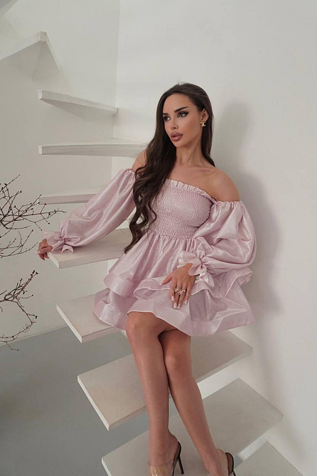 Женское романтическое праздничное платье, ткань: люрекс диско Розовый, 42 Одесса - изображение 3