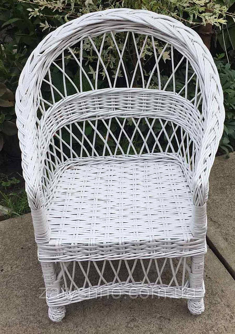 Крісло плетене з салатовою накидкою Київ - фото 9