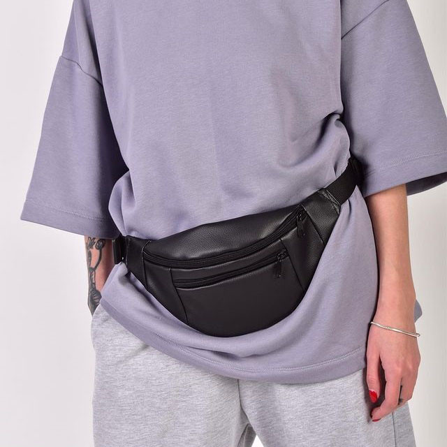 Сумка-бананка з ремінцем, Шкіряна сумка бананка на груди, Чоловіча шкіряна бананка середнього розміру CB-30 Львів - фото 16