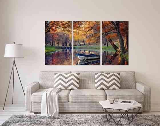 Модульная картина в гостиную / спальню  Гірський   ліс    ART-289_3A 70х130 см Киев