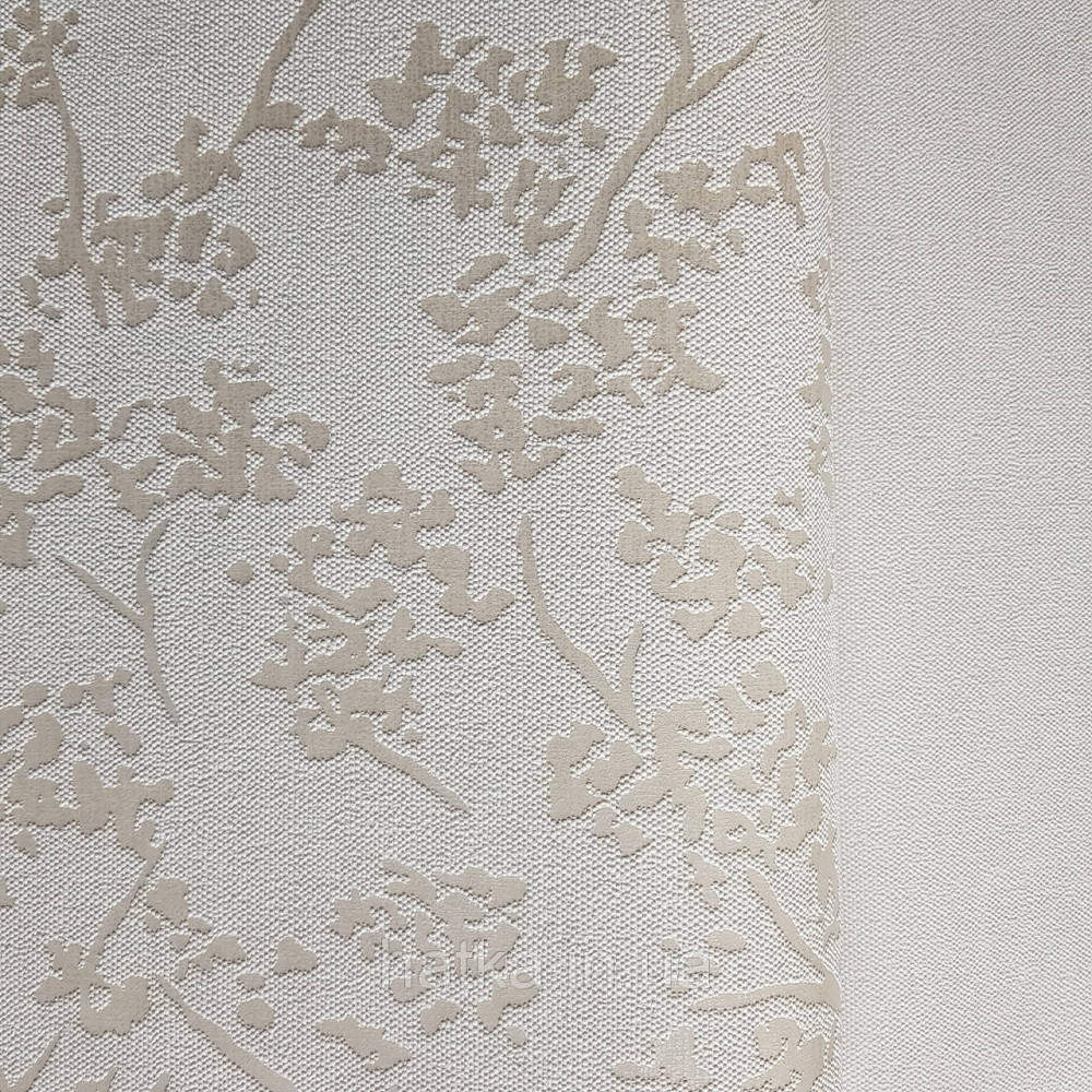 Шпалери вінілові на флізелін Marburg New Spirit Schoner Wohnen листя гілки сріблясті квіти на білому Київ - фото 2