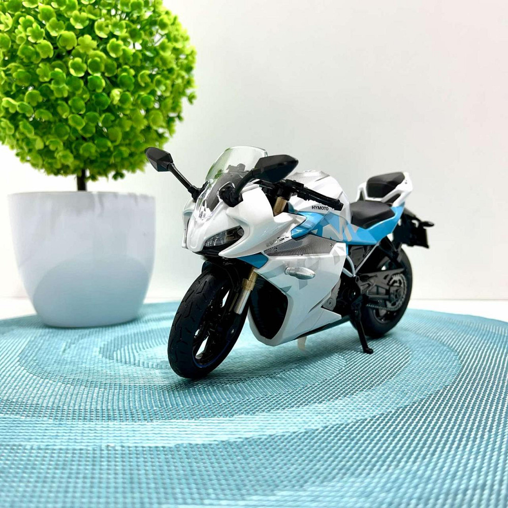 Мотоцикл металопластиковий звуки підсвічування гумові шини рухомі елементи 1:12 Білий (BG 36-480) Чернігів - фото 1