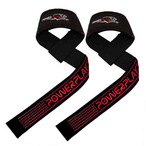 Лямки для тяги PowerPlay 7064 Чорно-Червоні Луцьк