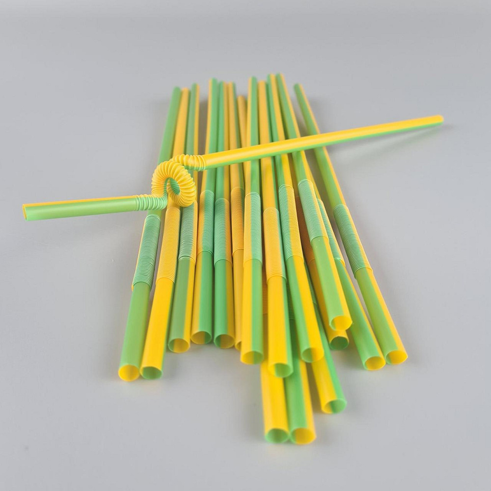 Трубочка-соломка для напитков с гофрой d6,0 -26см Желто-зеленая  Артистик (100 шт) Харьков - изображение 4