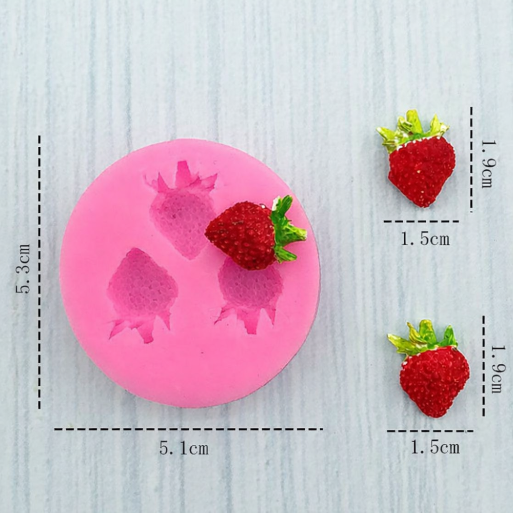 Молд силіконовий Полуниця 53 на 51 мм рожевий Київ - фото 6