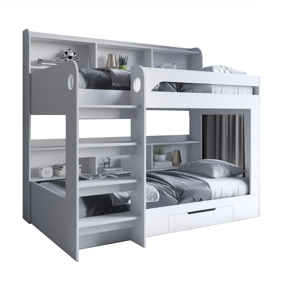 Дитяче двоярусне ліжко LION Майнкрафт 90х190 см з шухлядою Німфея Альба (білий) (LION-041541) ТОП Львів - фото 2