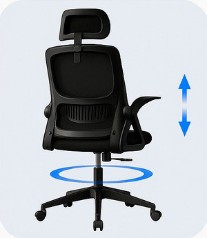 Кресло офисное Diego ErgoFlex сетка черное Киев - изображение 7