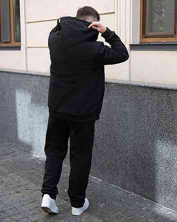 Чоловічий теплий зимовий спортивний костюм на хутрі Чорний 48/50 Харків