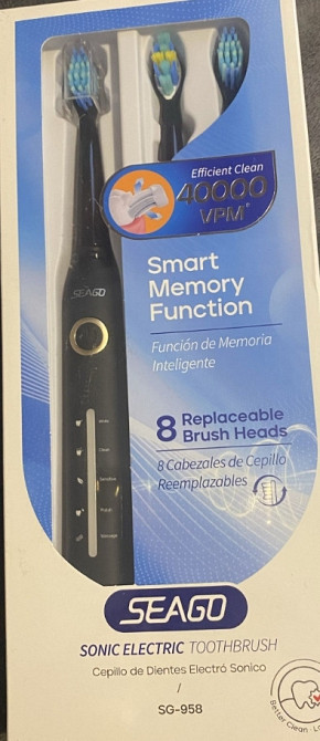 Звукова електрична зубна щітка Seago SG-958 Black, 8 режимів. Харків - фото 4