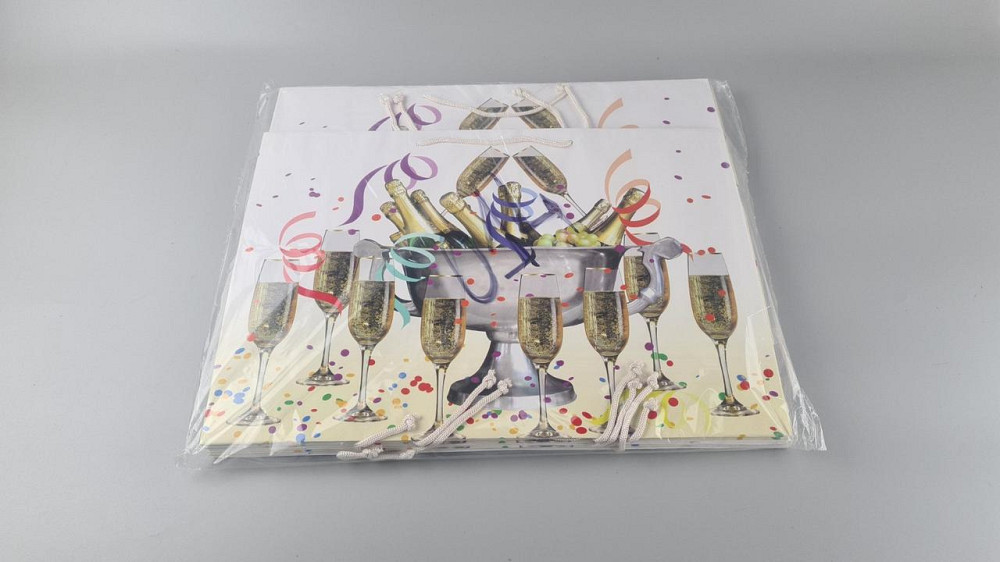 Картонные пакеты с ручками Гигант горизонтальные Новогодние  46*33*15-014 (12 шт) Харьков - изображение 2