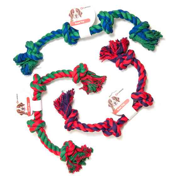 Flamingo Cotton Bone 4 Knots ФЛАМІНГО МОТУЗЯНА КІСТКА 4 вузли іграшка для собак Київ
