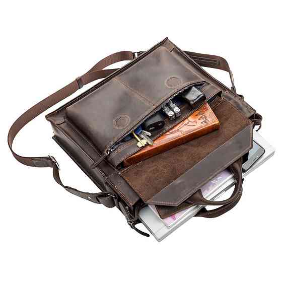 Сумка для ноутбука SHVIGEL 11109 кожаная Коричневая Киев