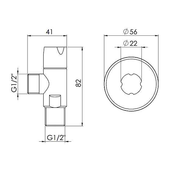 Кран кутовий Thermo Alliance Standart (ручка кругла) з керам.буксою 1/2"Н х 1/2"Н SF342W1515 Київ