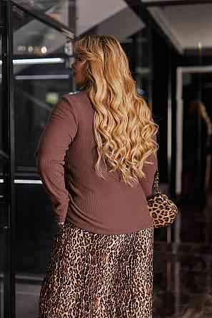 Женский теплый гольф в рубчик Cool 46-48, Шоколадный Киев