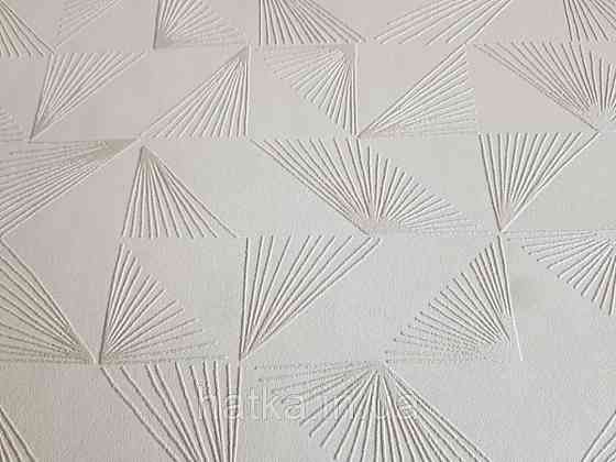 Обои виниловые на флизелине Marburg 31841 New modern геометрия полоски веером серебряные фигуры белые Киев