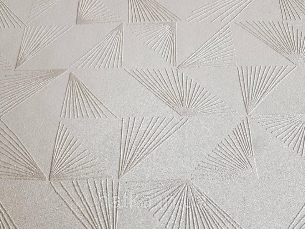 Обои виниловые на флизелине Marburg 31841 New modern геометрия полоски веером серебряные фигуры белые Киев - изображение 1