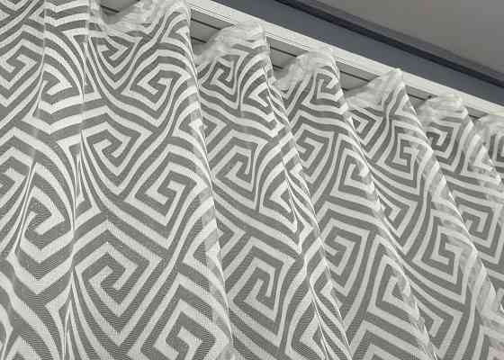 Тюль жакард, колекція "Ромб Меандр" колір молочний 1556т Київ