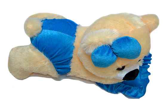 Алина Плюшевая мишка малышка 45 см Персиково-голубой Киев