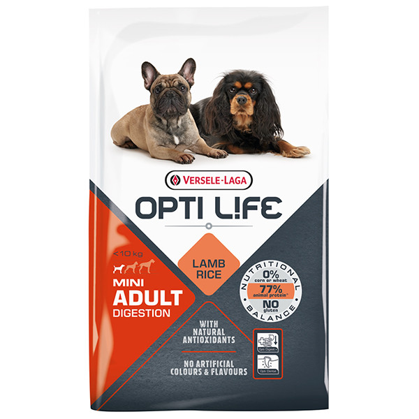Opti Life Adult Digestion Mini ОПТІ ЛАЙФ ЯГНЯ МІНІ МАЛИХ сухий суперпреміум корм для собак з чутливим травленням міні та малих порід Київ - фото 1