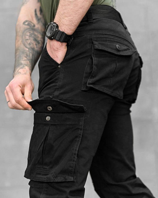 Штаны карго  черные pasifik  с поясом ДЛ7254 Одесса - изображение 5