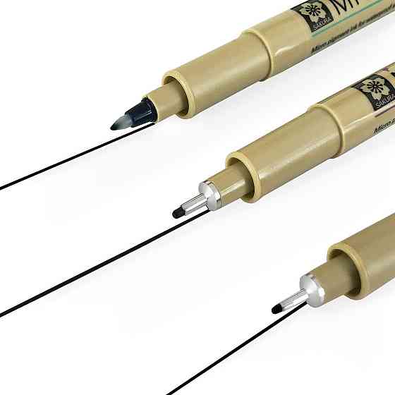 Набір лінерів PIGMA MICRON 2шт (0.5/0.8) +1 ручка MICRON PN В ПОДАРУНОК Чорний Sakura Київ