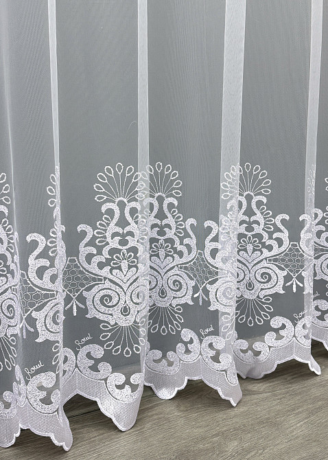 Тюль VR-Textil 1821т Фатин с вышивкой Белый 300х270 см (42-0804) Киев - изображение 7
