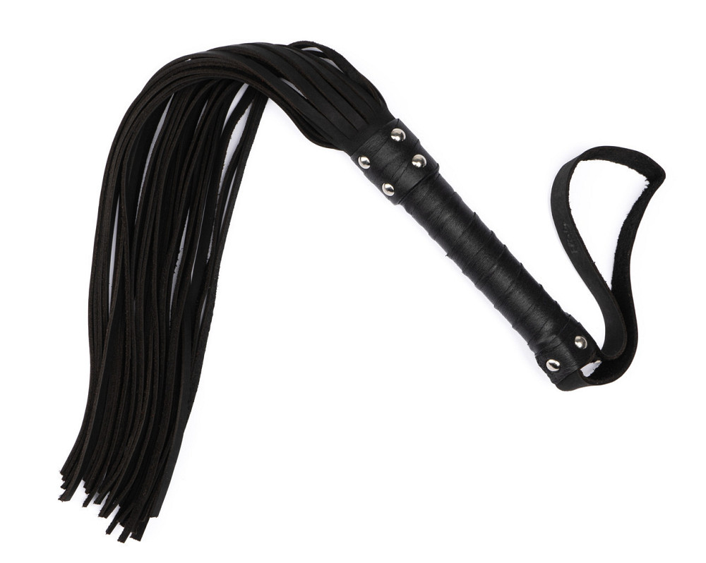 Флогер з натуральної шкіри Flirty Hard Leather - Black, BG-00002 Sex Aura Київ - фото 2