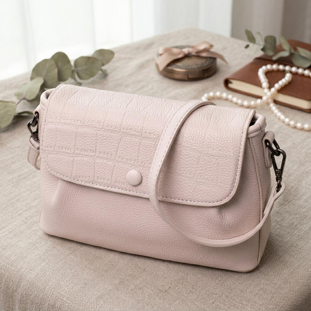 Дивовижна жіноча сумка з натуральної шкіри Vintage 22331 Біла Київ - фото 11