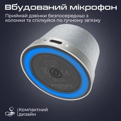 Акустична система Promate Punch 3 Вт Silver (punch.silver) Вінниця - фото 7