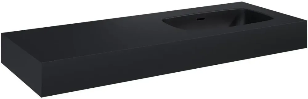 Раковина  Elita Dimple 120Cm Marmur Black Matt 168879 Киев - изображение 1