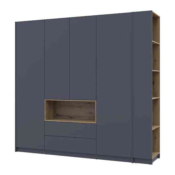 Шкаф для одежды с нишей и этажеркой Doros Дейл Графит/Дуб Эвок 4 ДСП 234х52х220 DRS-011727 (44900339) Днепр