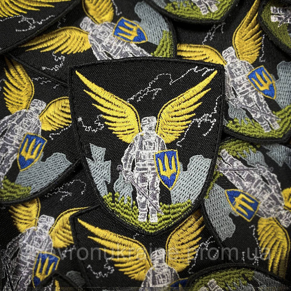 Шеврон Янгол ЗСУ (Форма щит. На липучці) Розмір 8x7см Київ - фото 1