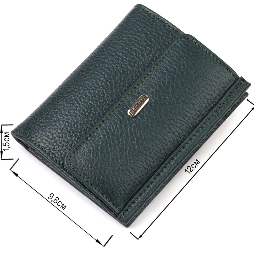 Вместительный кошелек для женщин среднего размера из натуральной кожи флотар CANPELLINI 21812 Зеленый Киев - изображение 3