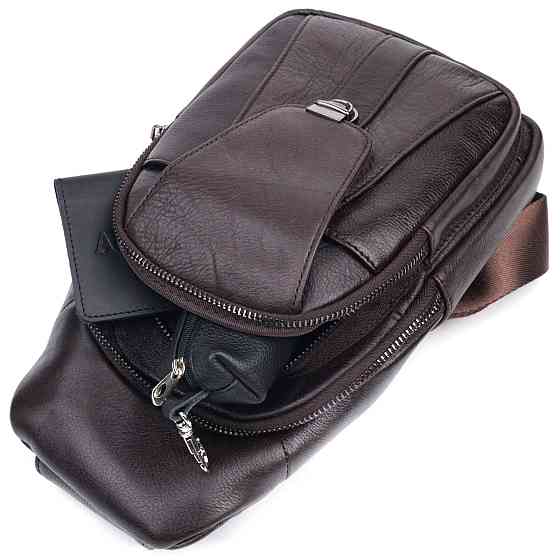 Удобная мужская сумка через плечо из натуральной кожи Vintage 21306 Коричневая Киев