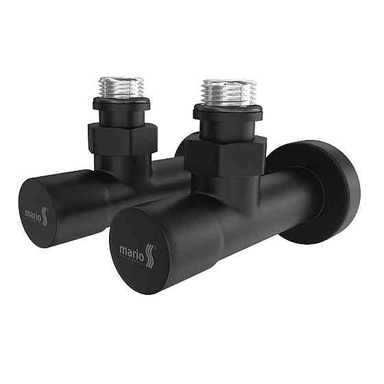 Кран кутовий подовжений Маріо, G1/2" чорний мат (комплект 2 шт.) Київ