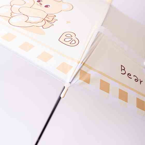 Класична дитяча парасолька-тростина напівавтомат з поліестеру міцна надійна 8 спиць діаметр 94 см Жовтий HP-23-11Y Коломыя