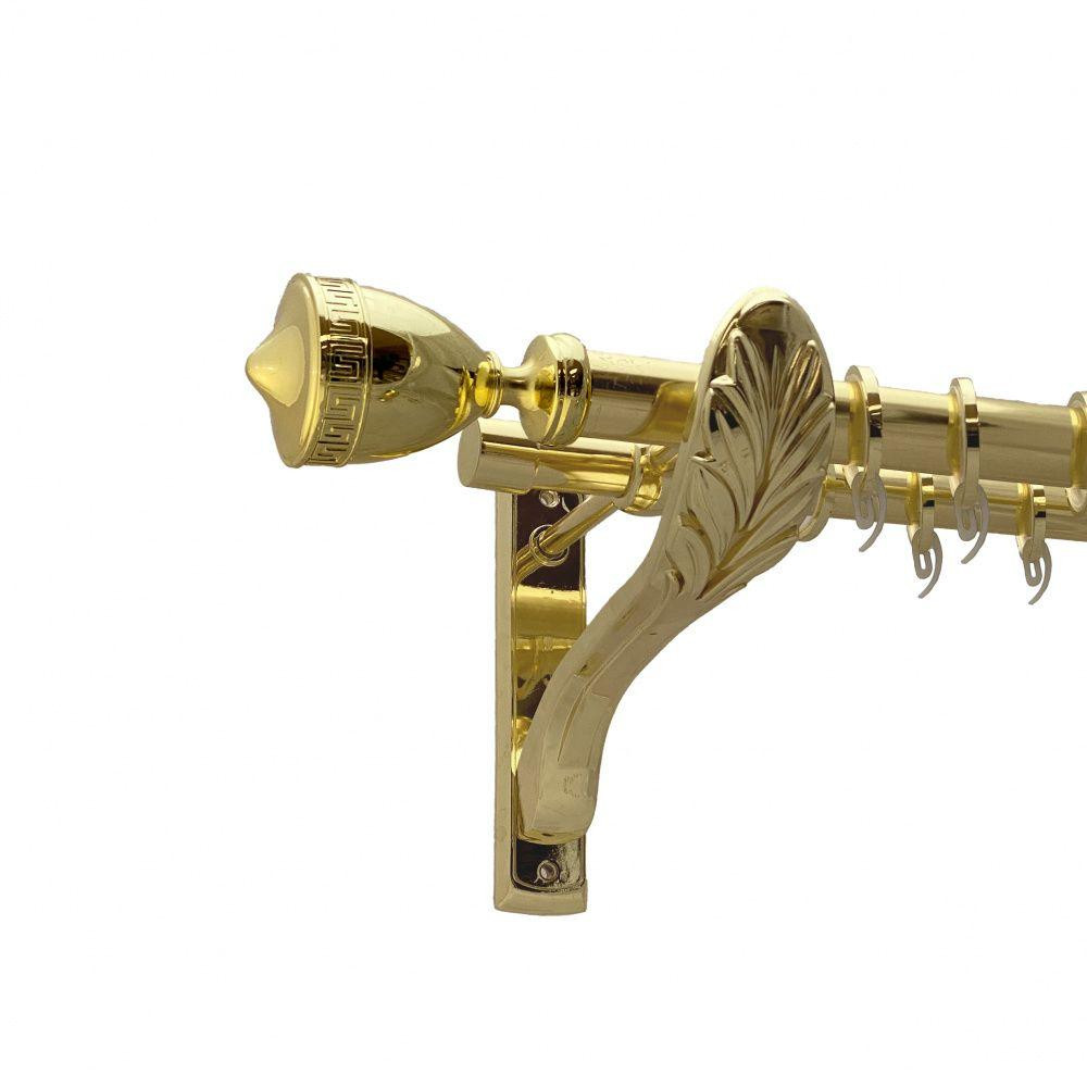 Карниз Orvit Афіна металевий дворядний ретро гладка труба кільце фасонне металеве  Золото 25\19 мм 300 см (00-00009633) Львів - фото 1