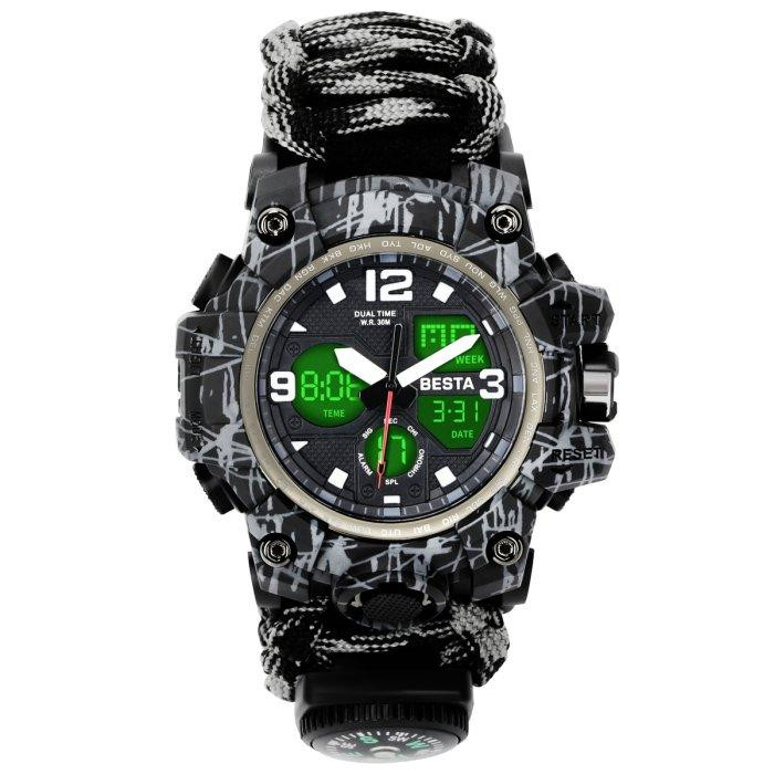 Мужские наручные часы Besta Life Pro с компасом (Серый) Винница - изображение 1
