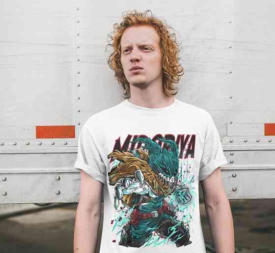 Футболка для хлопчика з аніме принтом Моя геройська академія оверсайз (зріст від 165 до 180) Чорний AnimeJ0855m Дніпро