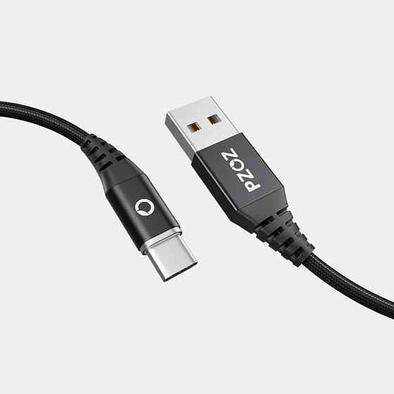 Магнитный кабель USB Type-C PZOZ для зарядки и передачи данных (Черный, 1м) Николаев