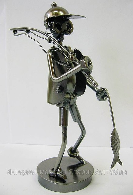 Фигурка Рыбак с рыбой техно-арт Киев - изображение 1