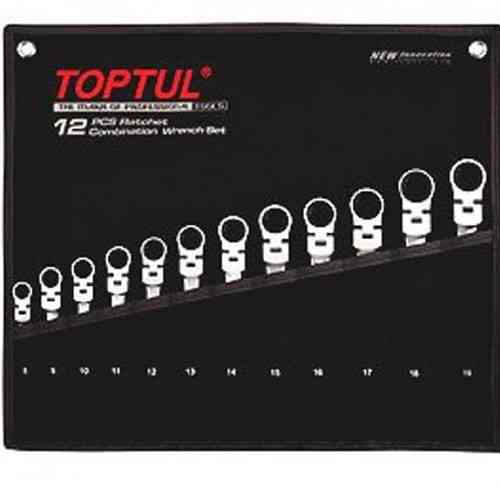 Набір ключів з тріскачкою і шарніром комбінованих TOPTUL 12ед. 8-19мм в чохлі GPAQ1204 Чернігів