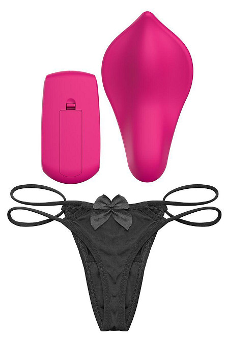 Вібратор у трусики Liebe Panty Vibe Recargable Cerise, нагрівання до 39 °C, пульт, трусики в комплекті Sex Aura Київ - фото 4