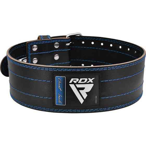 Пояс для пауерліфтингу RDX RD1 шкіряний Blue M Кам'янське