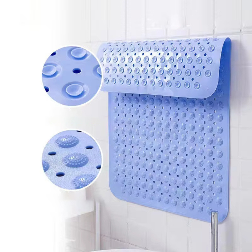 Килимок для душу і ванної кімнати силіконовий, масажний антиковзаючий у ванну прямокутний 40х80 см, блакитний Кам'янець-Подільський - фото 6